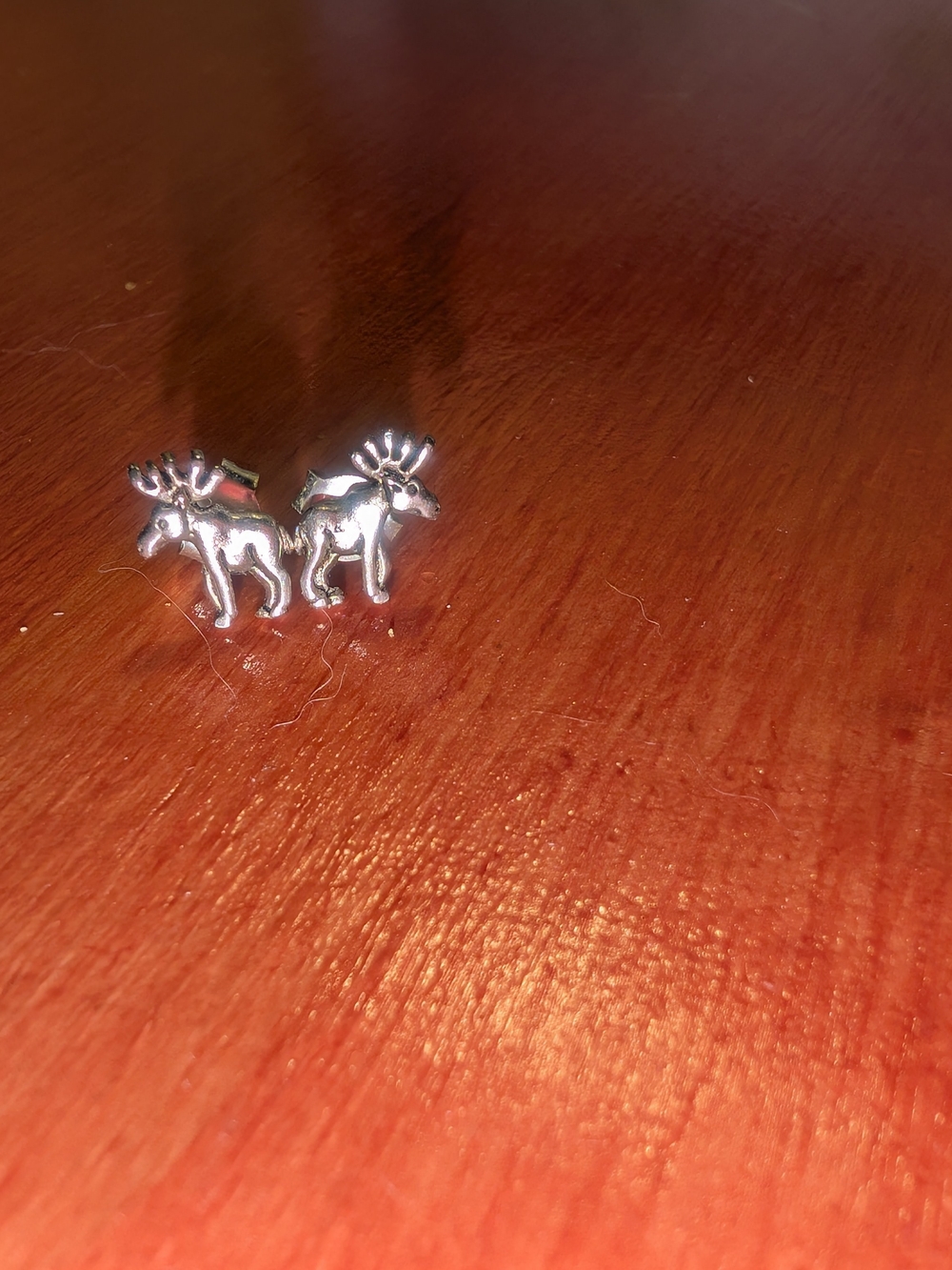 Sterling Silver Moose Stud Earrings